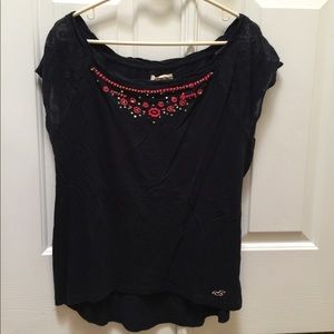 Hollister navy blue short sleeve t-shirt